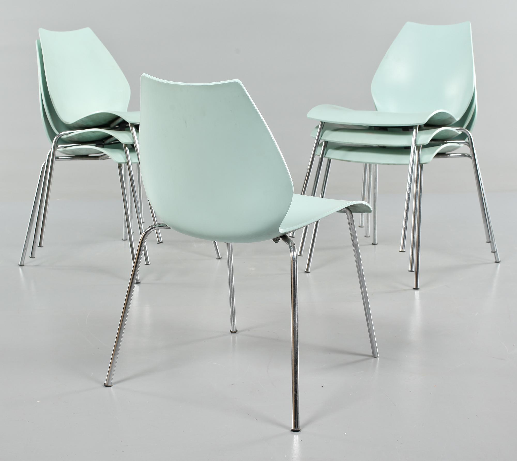 STOLAR, 7 st, "Maui", Vico Magistretti, Kartell, Italien, 1900-talets fjärde kvartal.