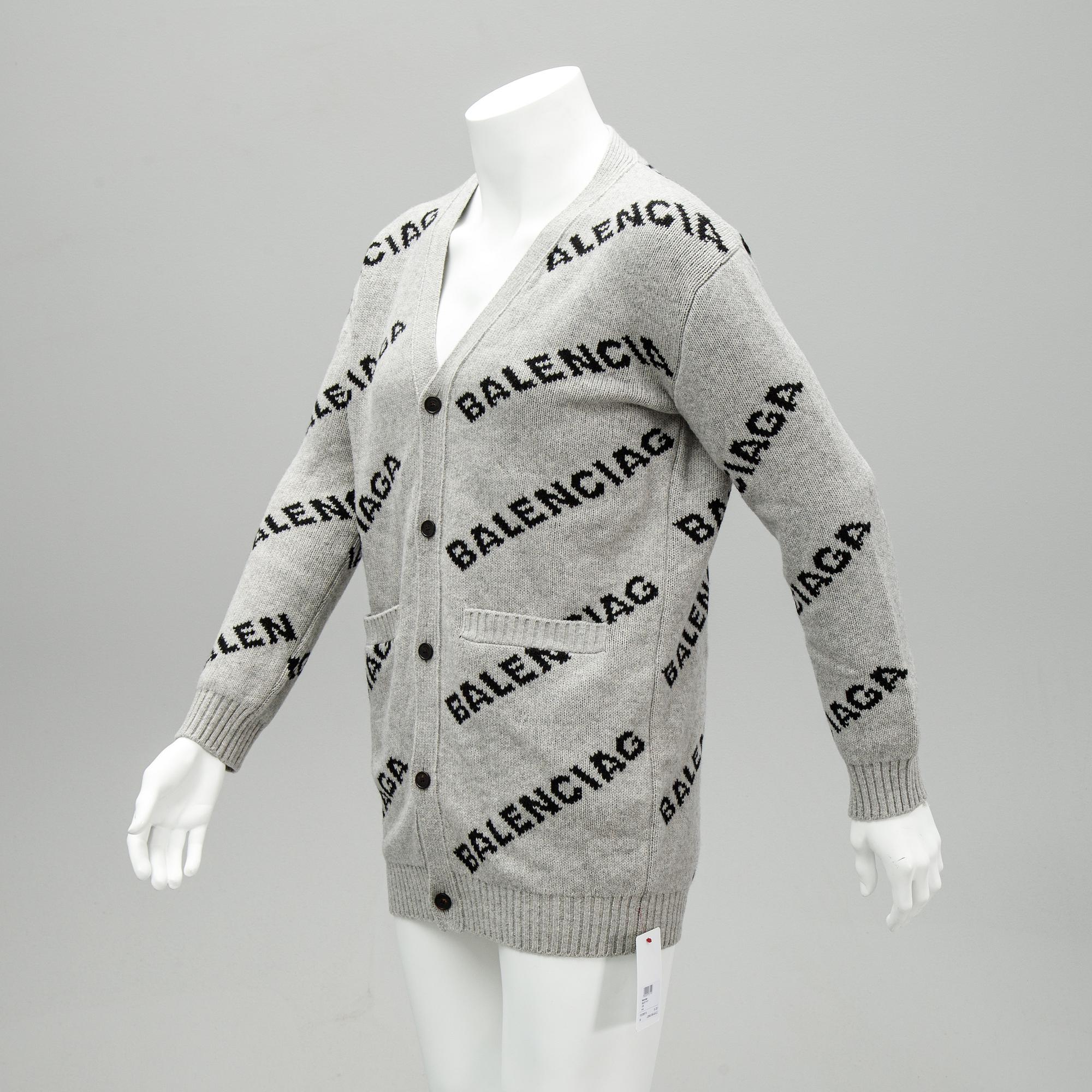 Balenciaga, a knitted wool and camel hair mix cardigan, size M.