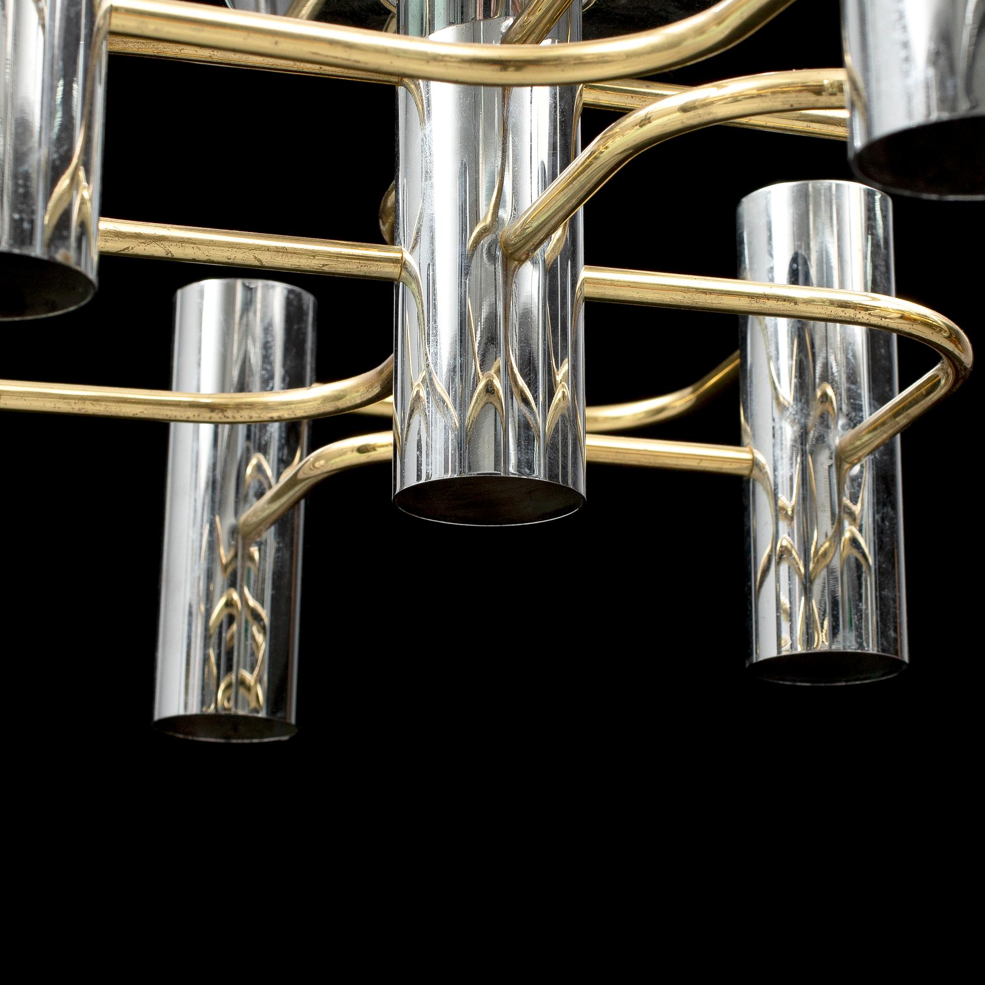 An eight-light ceiling light, second half of the 20th century.