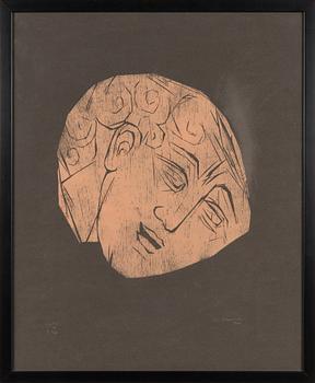 Ina Colliander, woodcut, signed and dated -64, numbered tpl'a 3-10 II 2/10.