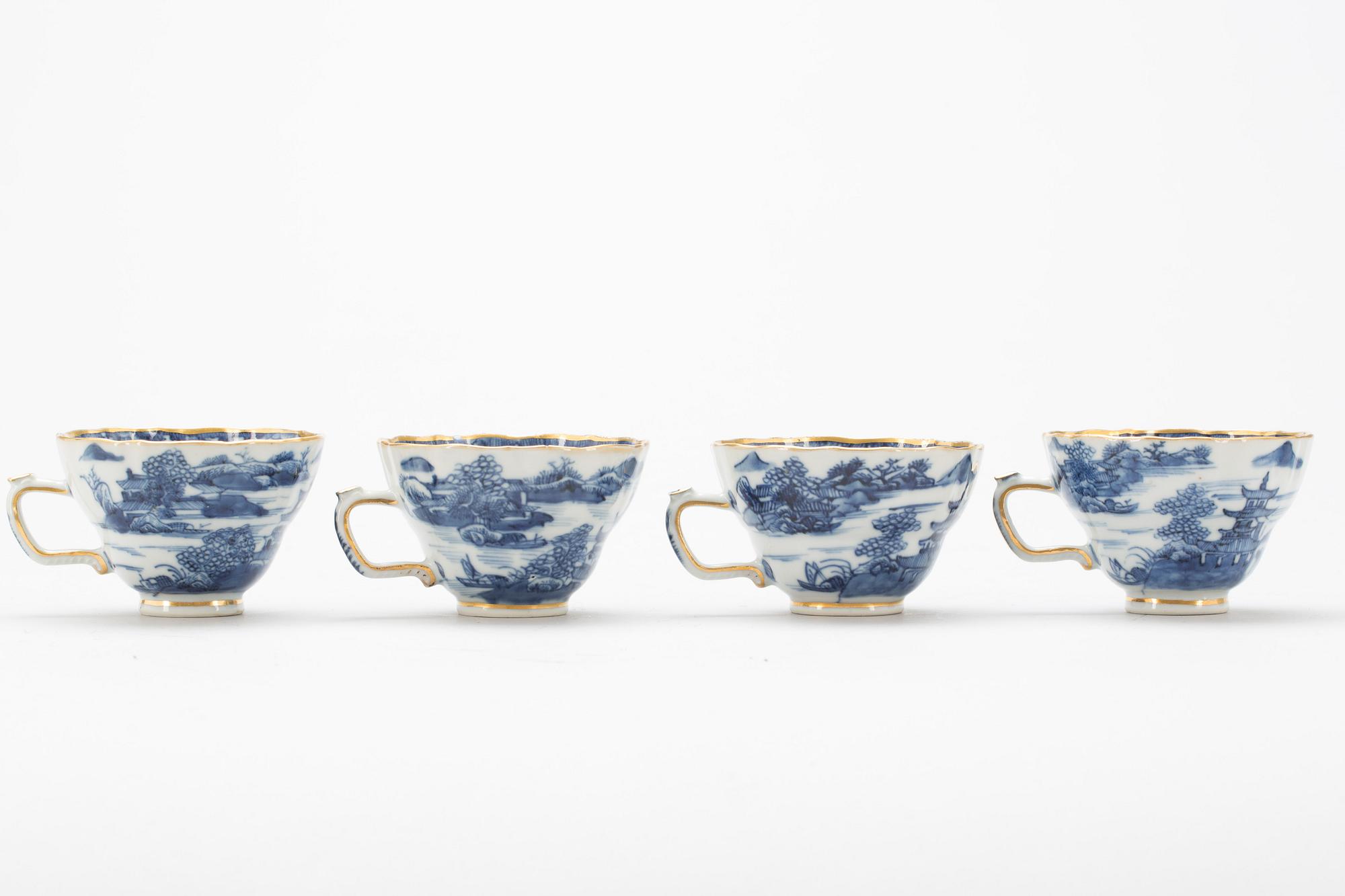 KOPPAR MED FAT, 4 delar, Kina, omkring 1900.