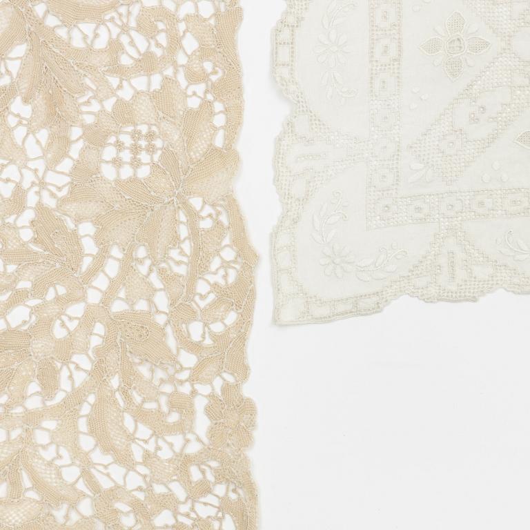 A group of 17 Chinese lace panels, early 20th century.