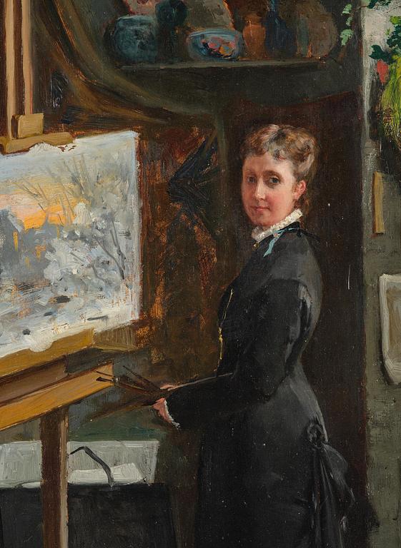 Unknown artist, 19th century. Female artist in her studio.