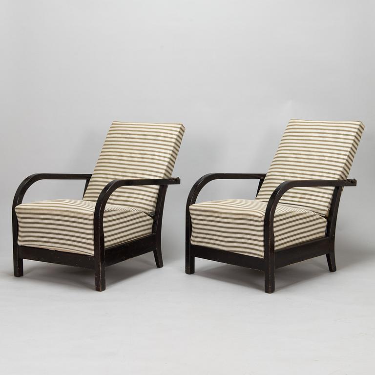 Einari Kyöstilä, fåtöljer, ett par, 1930-40-tal.