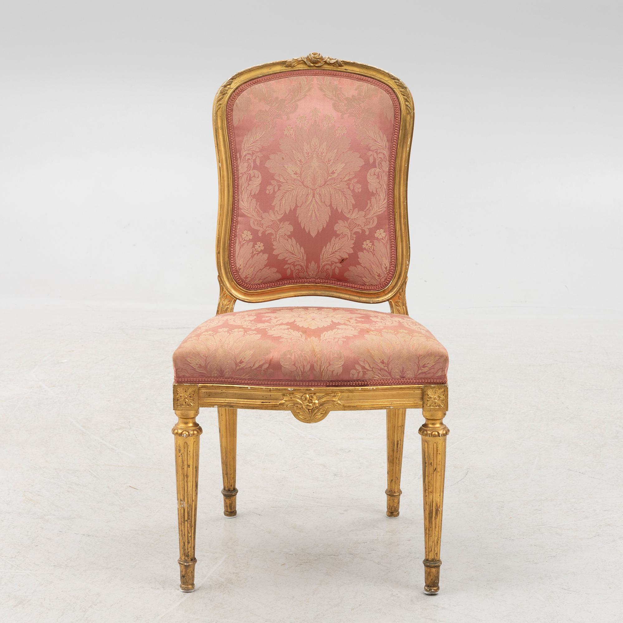 Four Gustavian style chairs, Sweden, first half of the 20th century.
