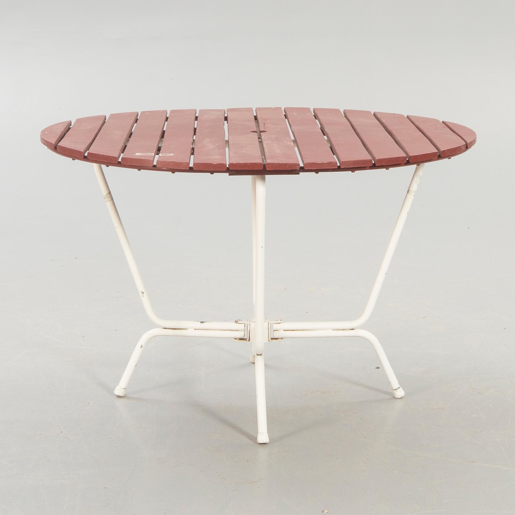 Garden furniture, 4 chairs, table, 1950s.