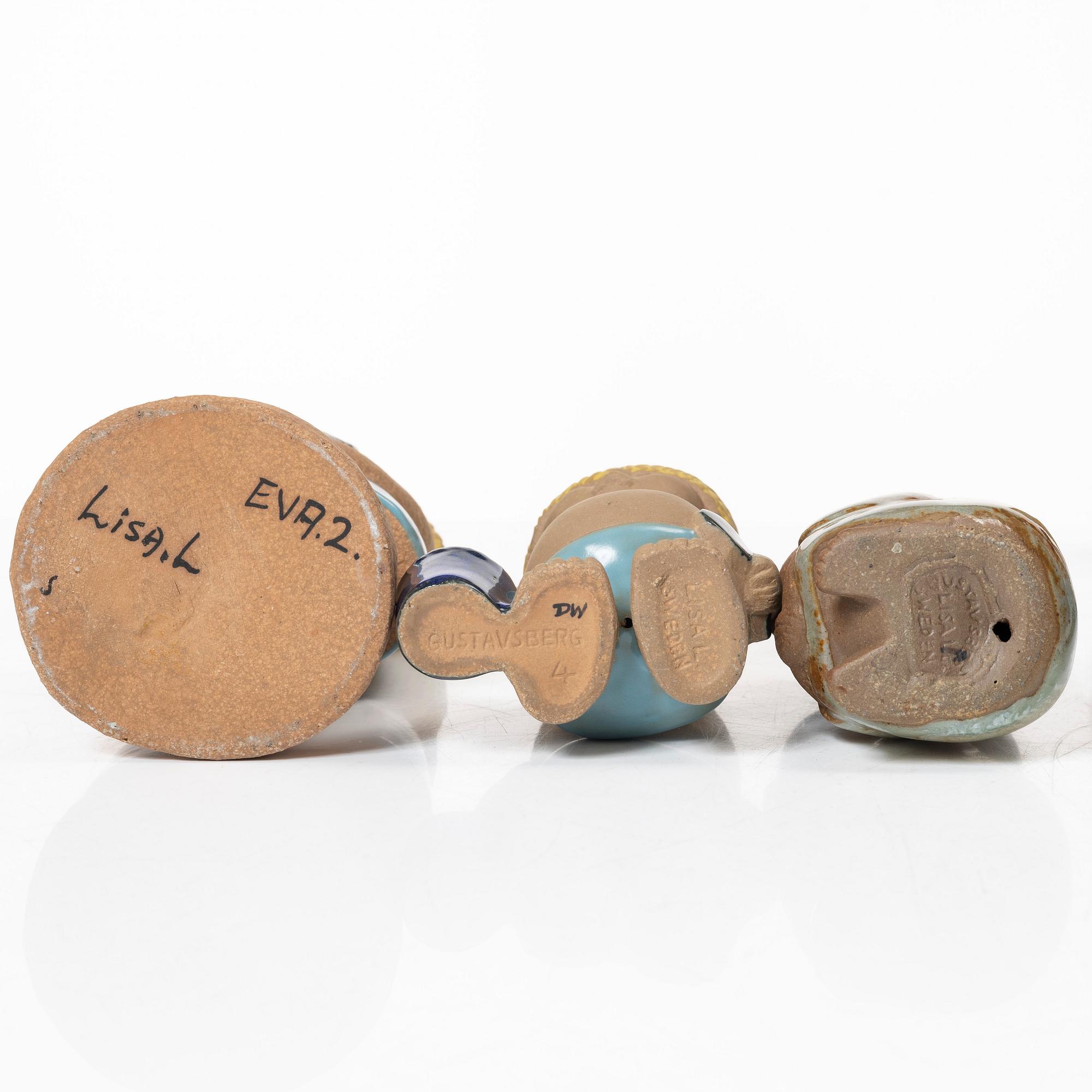 Lisa Larson, figuriner, 7 st, Gustavsberg.