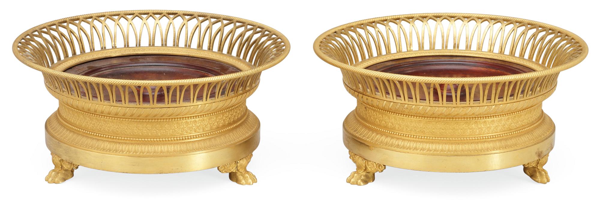 A pair of French Empire early 19th century coasters.