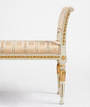 A pair of late Gustavian stools, Stockholm, late 18th century.