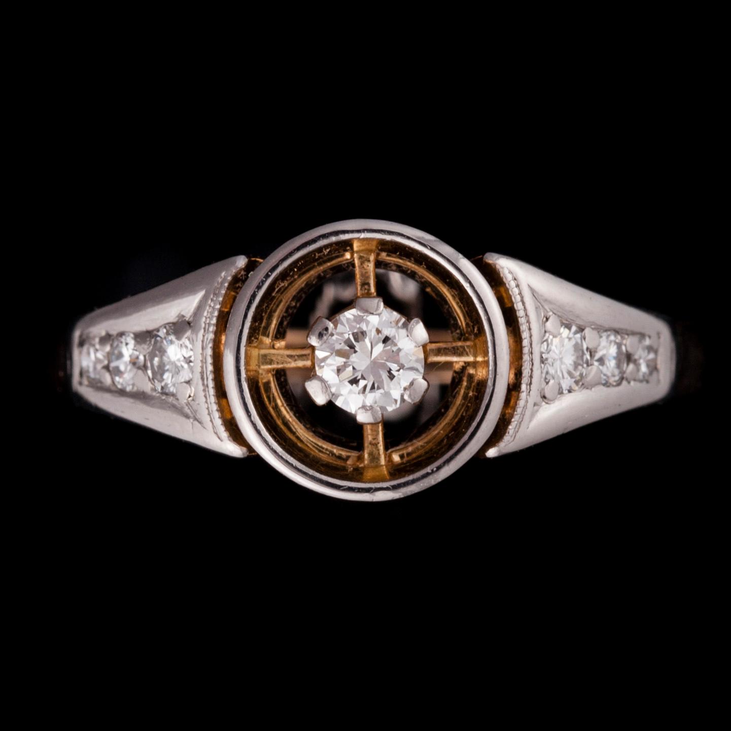 RING, 18K guld, briljantslipade diamanter, N. Westerback, Helsingfors 1966. Vikt 4,8 g.