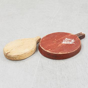 A pair of pine cheese molds, 19th Century.