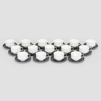 Tapio Wirkkala, tea cups with saucers, 15 pcs, "Variation", Rosenthal Studio-line Germany.