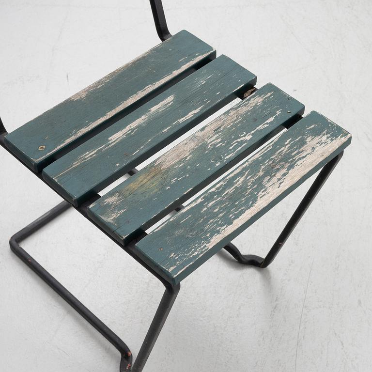 A garden table with five chairs, Grythyttan, Sweden, second half of the 20th century.