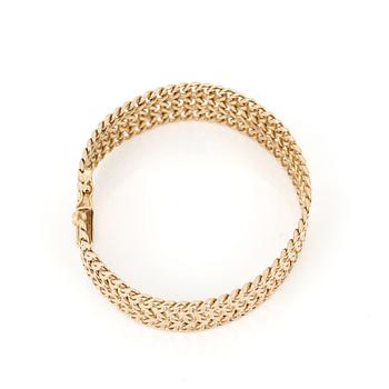 ARMBAND, 18K guld, Kjell H Nordlinder, Stockholm, 2008. Vikt ca 48g.