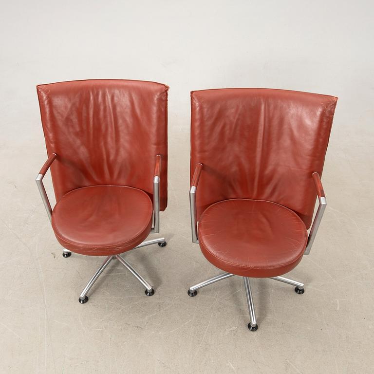 Foersom & Hiort-Lorenzen armchairs 6 pcs "Partner / EJ 70" for Erik Jørgensen Denmark, late 20th century.