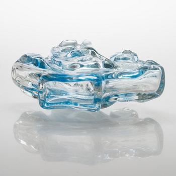 Helena Tynell, skulptur "Fågel" ur serien Noaks ark, signerad Helena Tynell Riihimäen Lasi Oy.