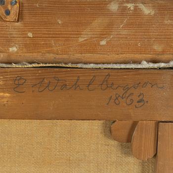 Erik Wahlbergson, Woman and faun by the shore.