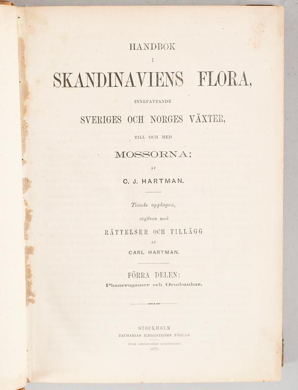 BÖCKER, 3 st, Wettern och dess kuster, Rococonoveller samt Skandinaviens Flora.