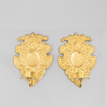 A pair of wall sconces, late 19th century.