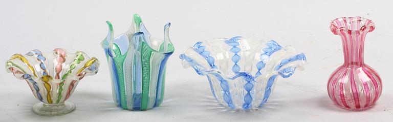 SKÅLAR, 3 st, SAMT VAS, glas. Bla Murano.