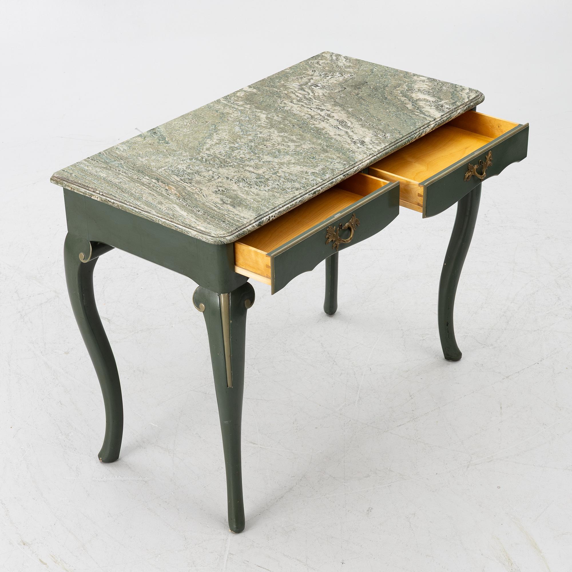 Serving table, as well as armchairs, a pair, Nordiska Kompaniet, 1928.