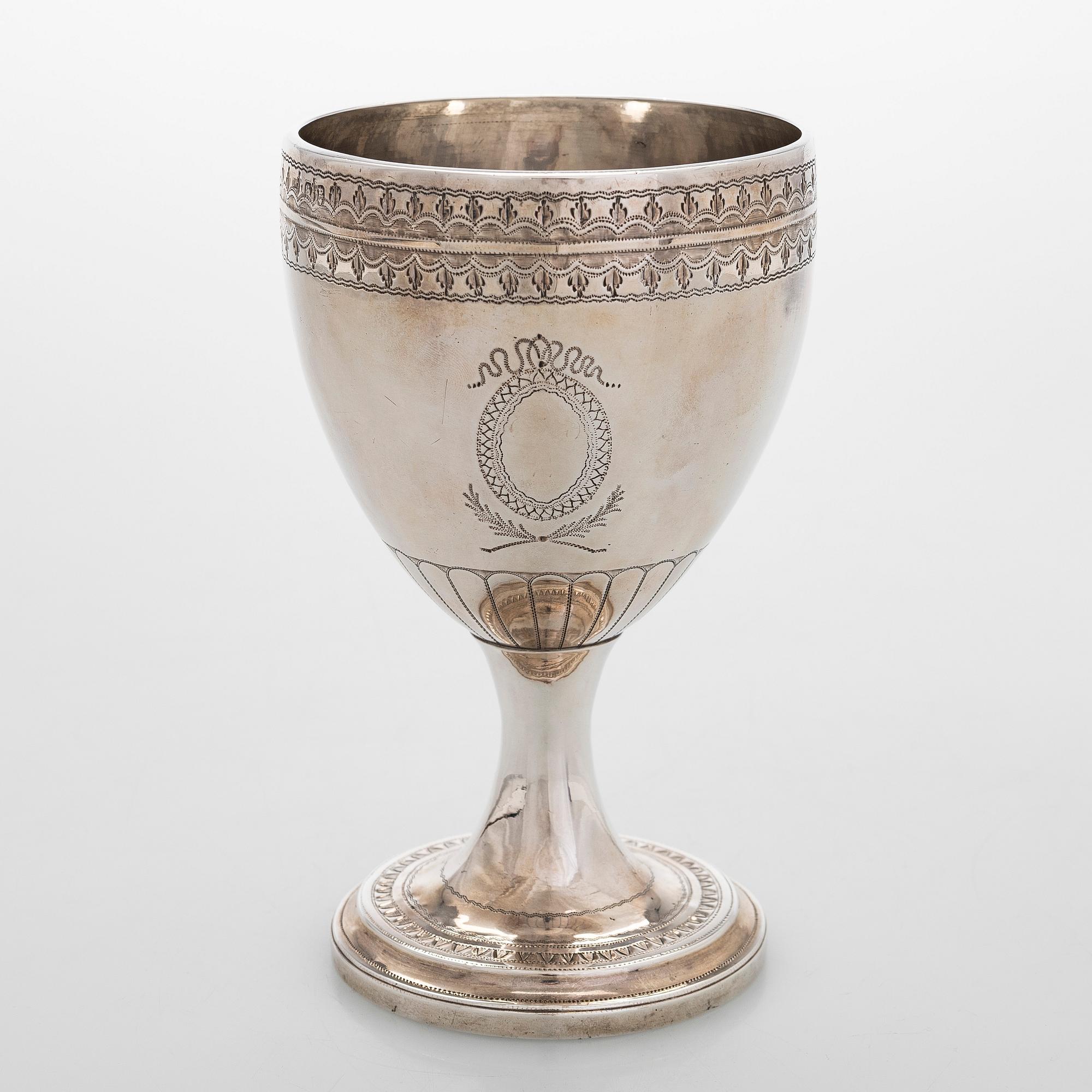 Bägare, sterlingsilver, Dublin kring år 1800.