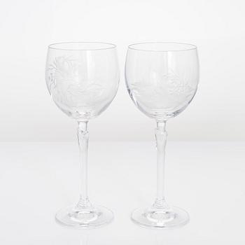 Drinking glasses, 21 pcs, with animal motifs, possibly Germany, late 20th century.