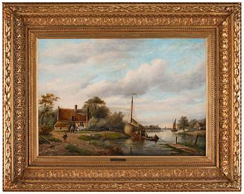 Jan Jacob Spohler, Dutch landscape with a river.