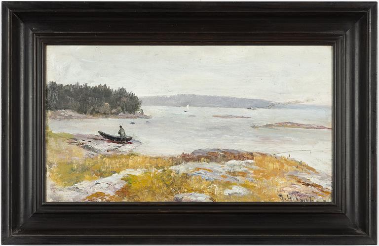 Olof Hermelin, Inland Landscape with Sailing Boat and Rowboat.