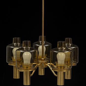 HANS-AGNE JAKOBSSON, a brass ceiling lamp, for Markaryd, 1960s.