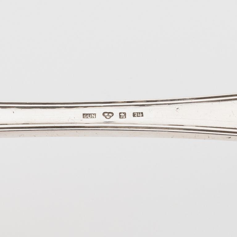 A Swedish silver basting spoon, mark of CO Nyman, Köping 1836.