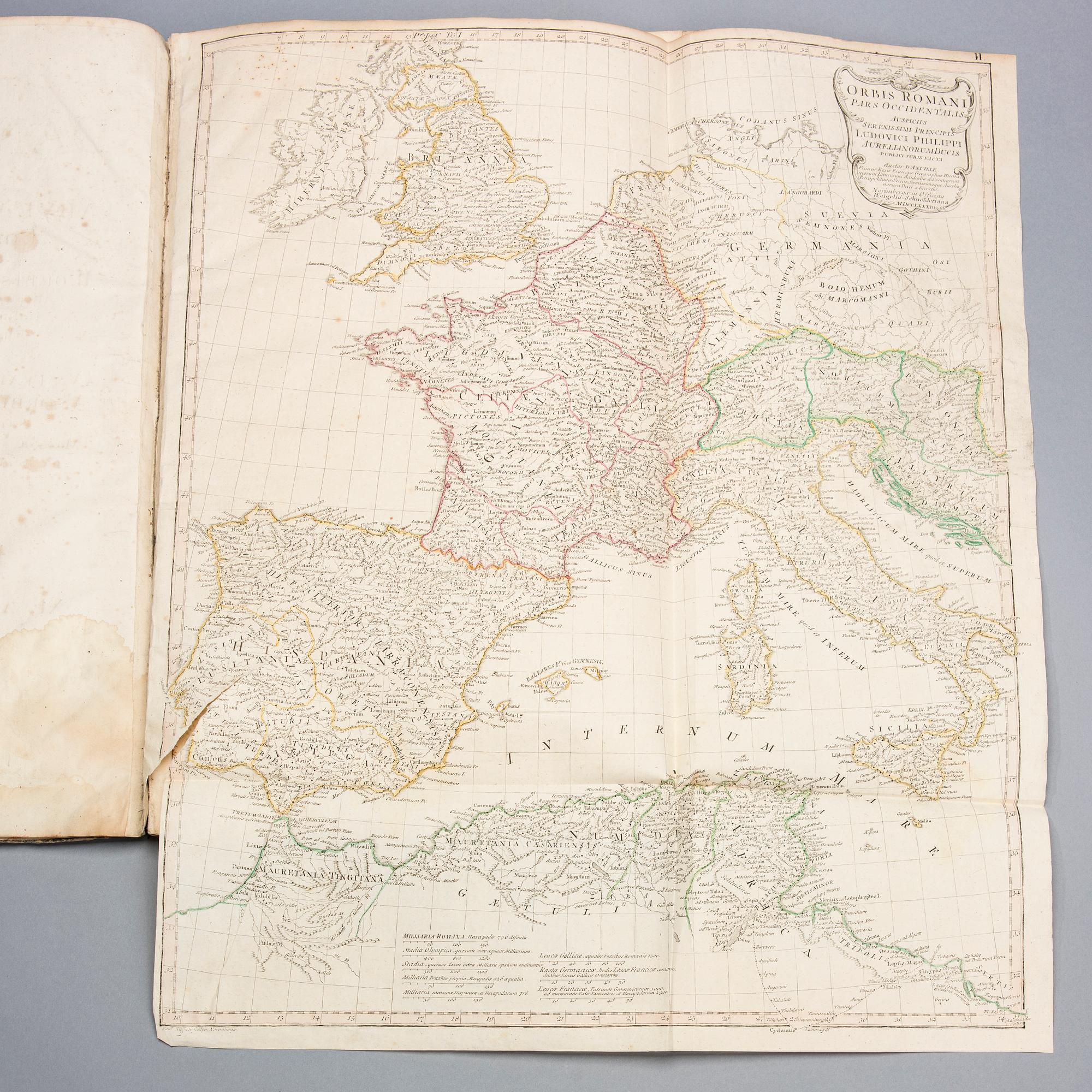 ATLAS, Antiqvvs Danvillianvs Conspectvs Tabvlarvm Geographicarvm, Norimbergae 1784.