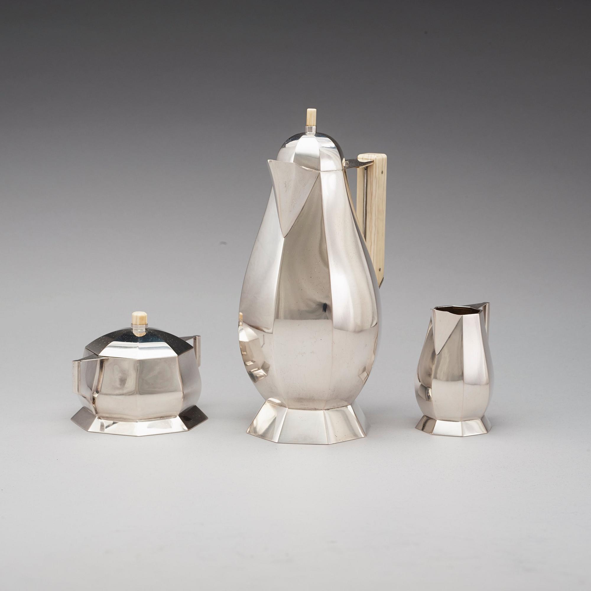 WIWEN NILSSON, kaffeservis, 3 delar, Lund 1928, även märkt 1/1.