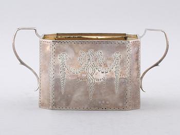 SOCKERSKÅL, silver, William Bennett, London 1806. Vikt ca 203 g.