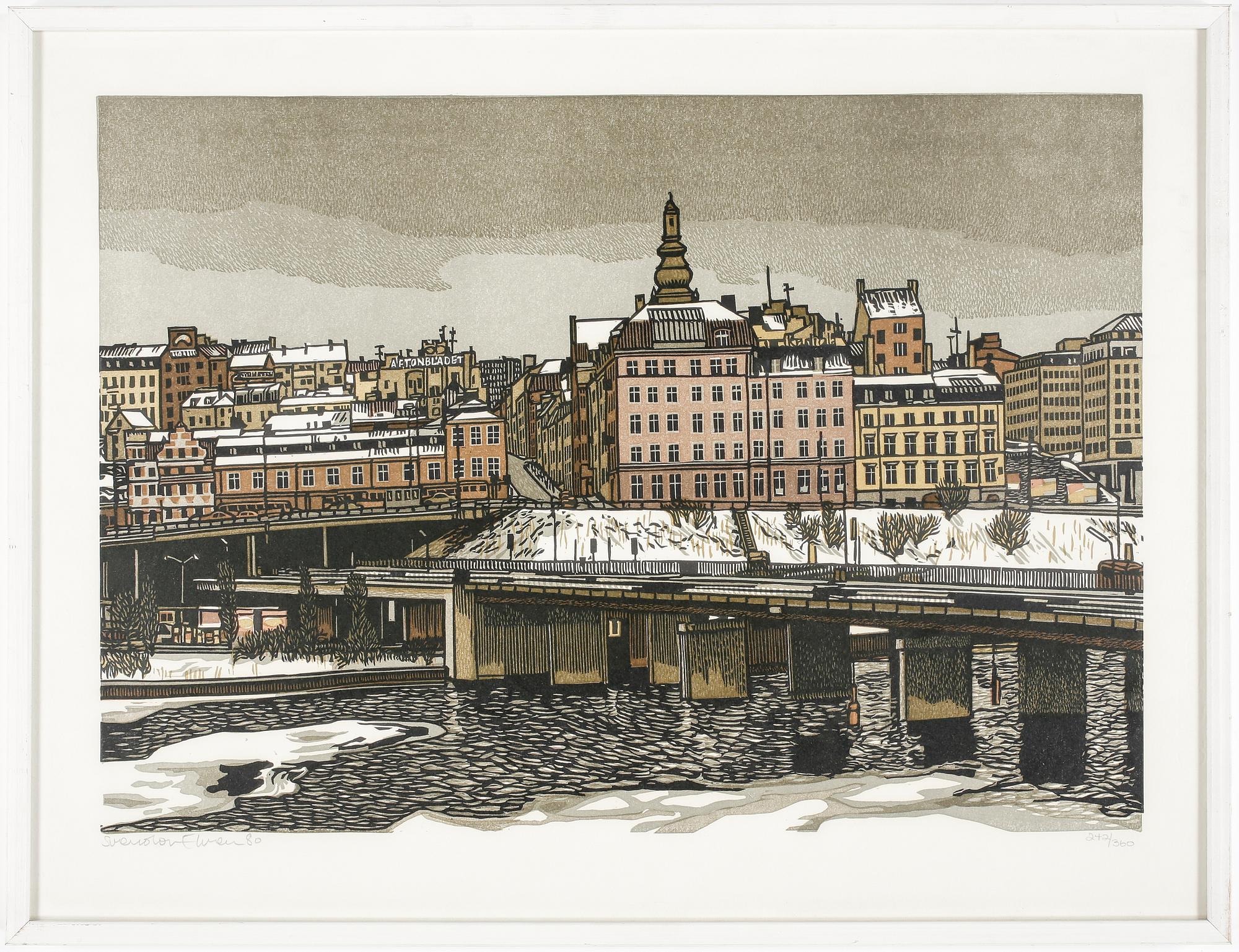 SVENOLOV EHRÉN, färglitografier, 5 st, signerade och numrerade 242, 249, 30, 40, 295 /360.