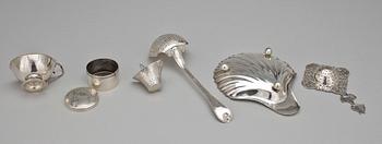 PARTI SILVER, 6 delar, silver, bl a Pehr Eriksson Malmö 1860. Tot vikt 254g.