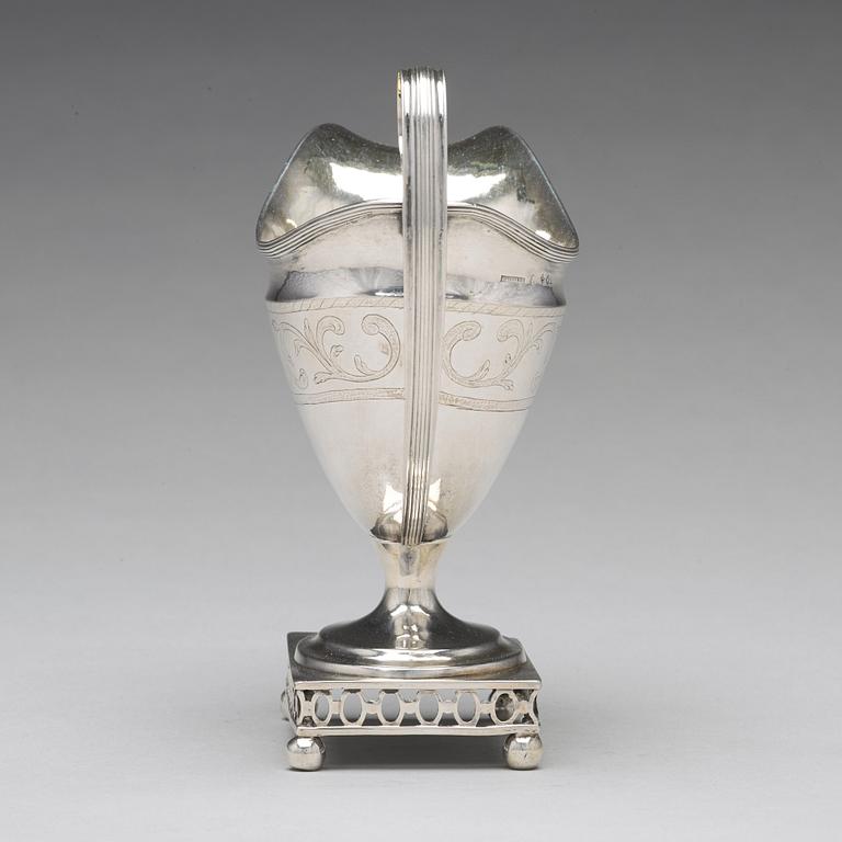 A Swedish 18th century parcel-gilt silver cream-jug, mark of Johan Henrik Frodell, Stockholm 1797.
