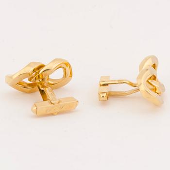 A PAIR OF CUFFLINKS, 14K gold. A. Tillander import marks 1975.