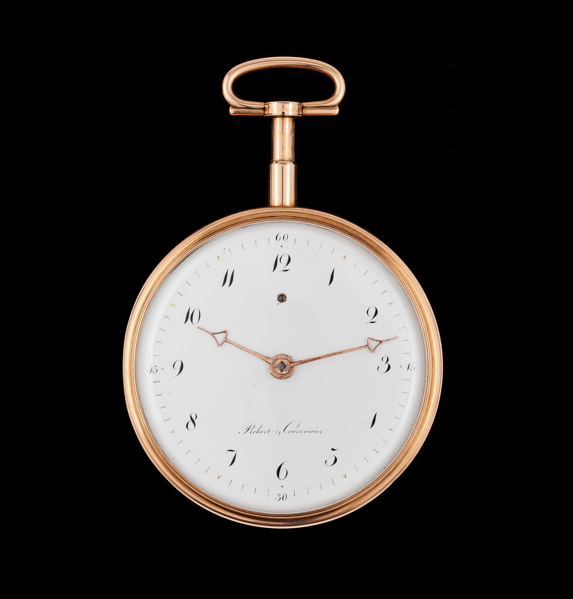 A gold pocket watch, Robert & Courvoisier, minute repeater, mid 19th century.