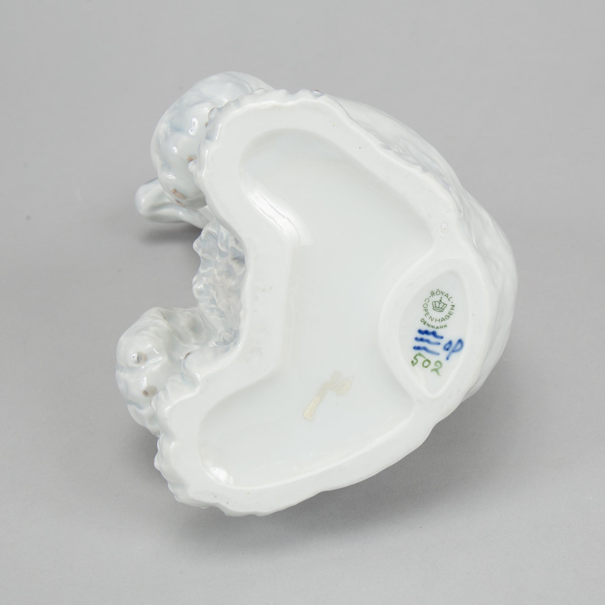 Royal Copenhagen, a 502 porcelain polar bear, Denmark, 1985-91.