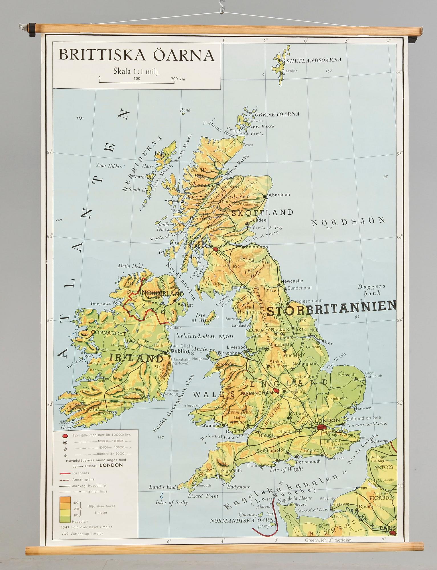 SKOLKARTA, Generalstabens Litografiska Anstalt, 1958.