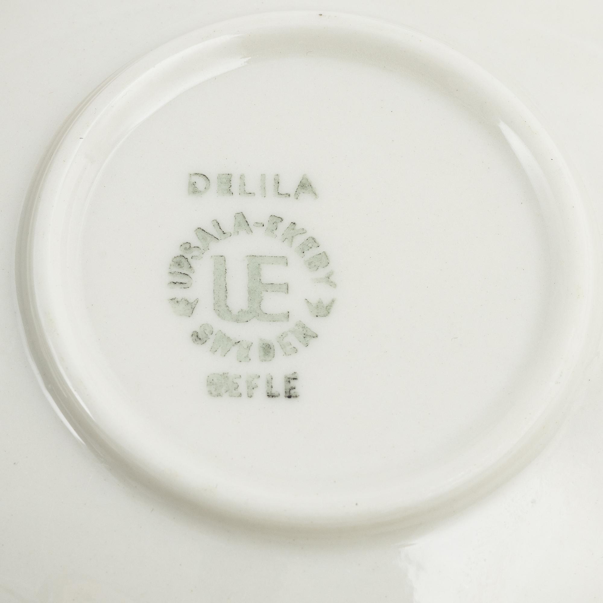 Kaffekoppar med fat, 2st, porslin, "Delila", Upsala Ekeby Gefle.