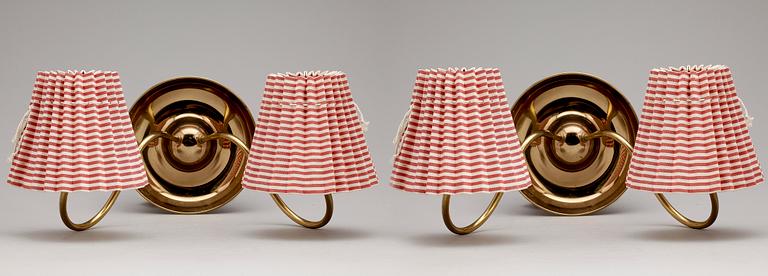 VÄGGLAMPOR, ett par, mässing, modell 2565, Josef Frank Svenskt Tenn.