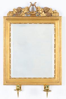 Spegellampett, av Johan Martin Berg (spegelfabrikör i Göteborg 1803- ca 1837), Sengustaviansk.