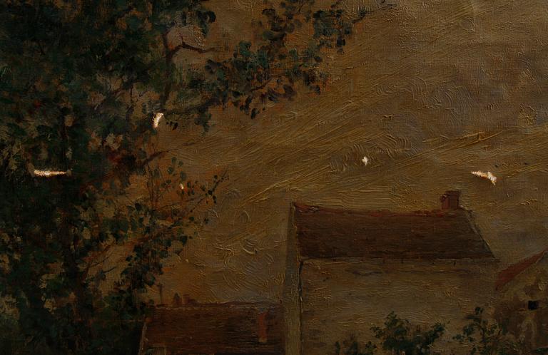 ANTON GENBERG. Olja på duk. Sign A. Genberg, Grez.