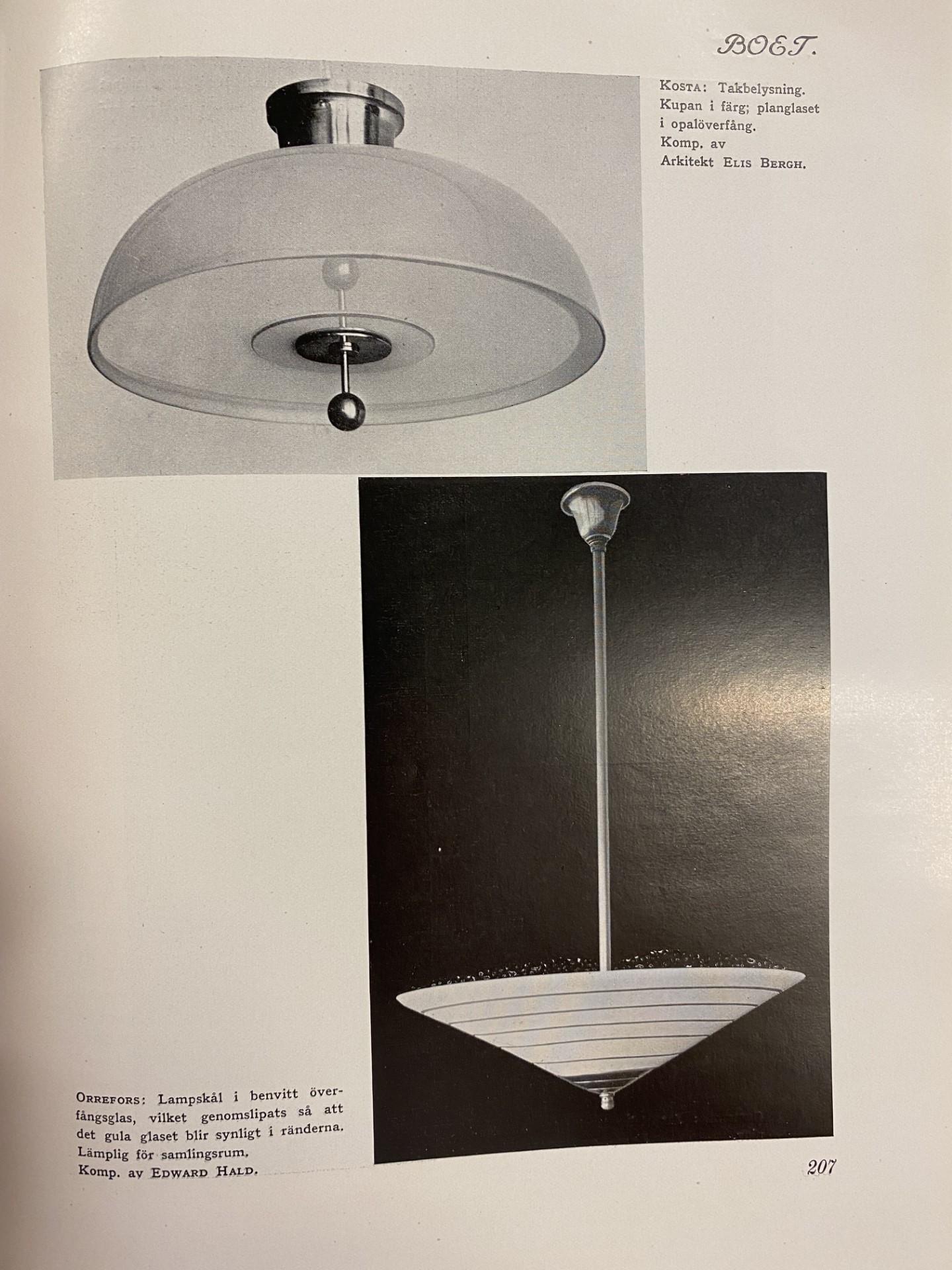 Edward Hald, a ceiling lamp,Orrefors 1920s-1930s.