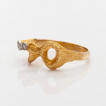 Björn Weckström, ring, "Diamant toppar", åttkantslipade diamanter, 18K guld, Lapponia 1973.