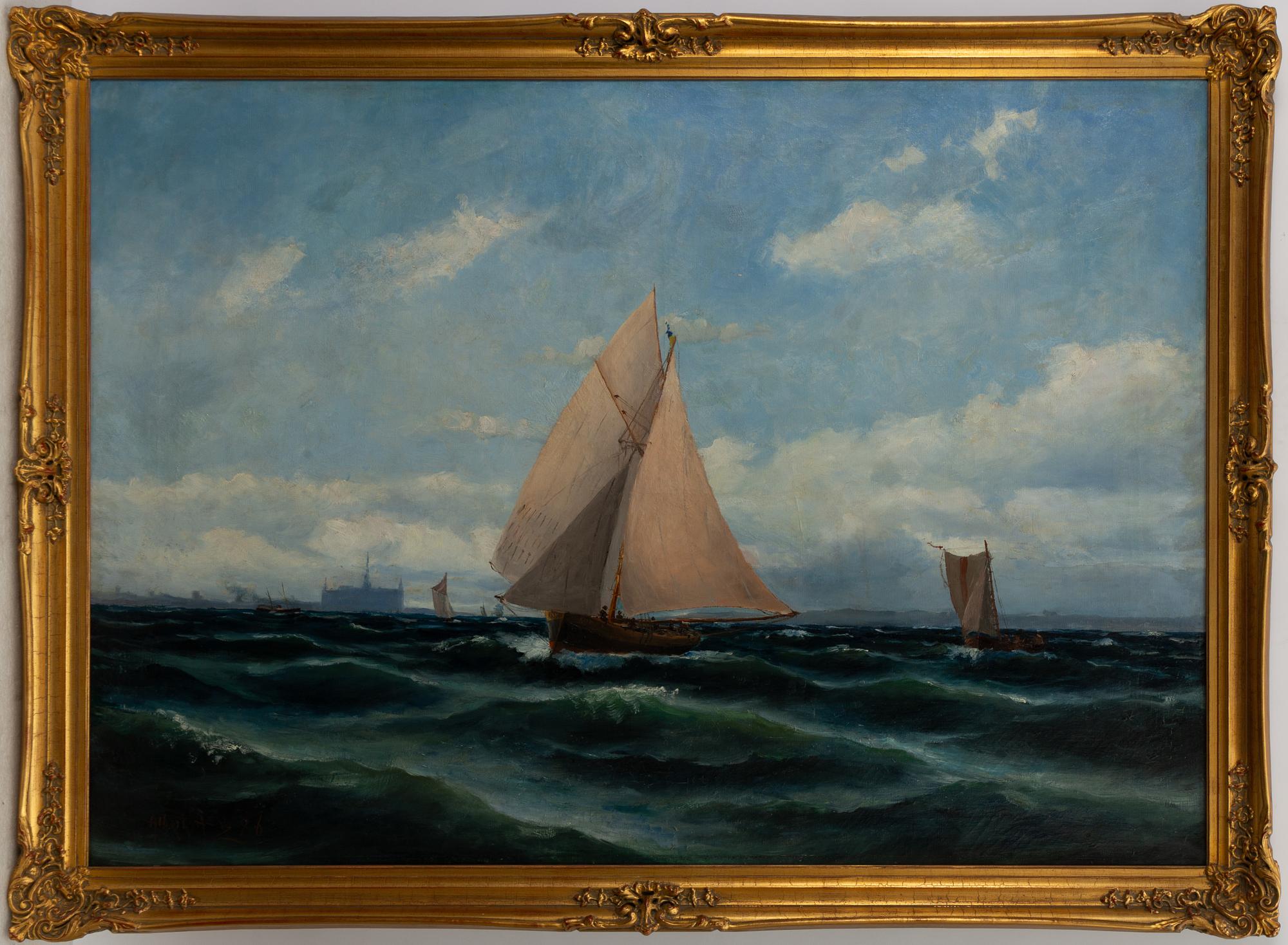 Gustave (Gustaf) Albert  (Gustaf Albert Andersson), Motif from Øresund with Kronborg Castle.
