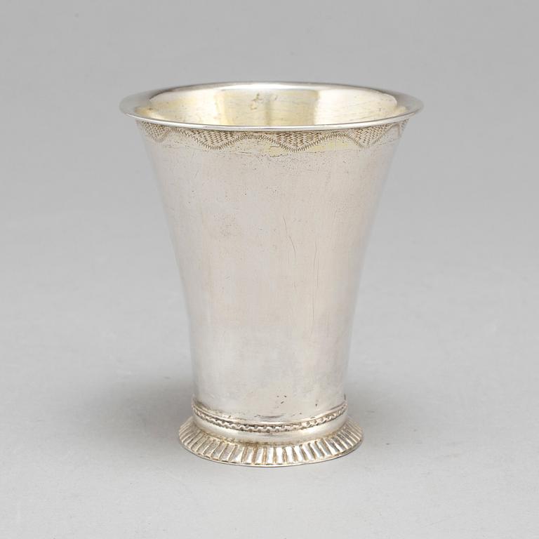 A swedish silver beaker, Arvid Floberg, Stockholm 1763.