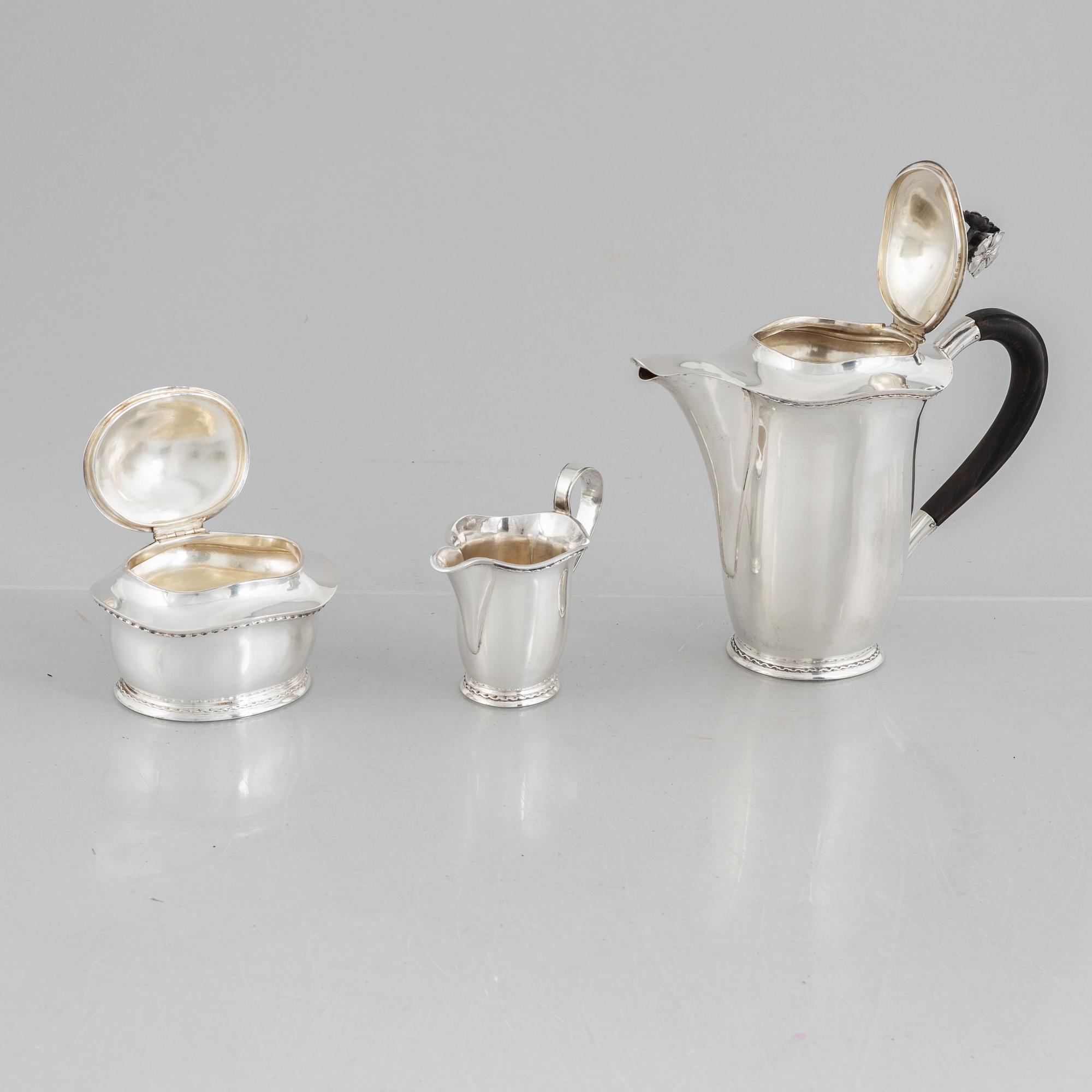 A Swedish silver coffee service, marks of Carl Fredrik Carlman, Stockholm 1945-1947.